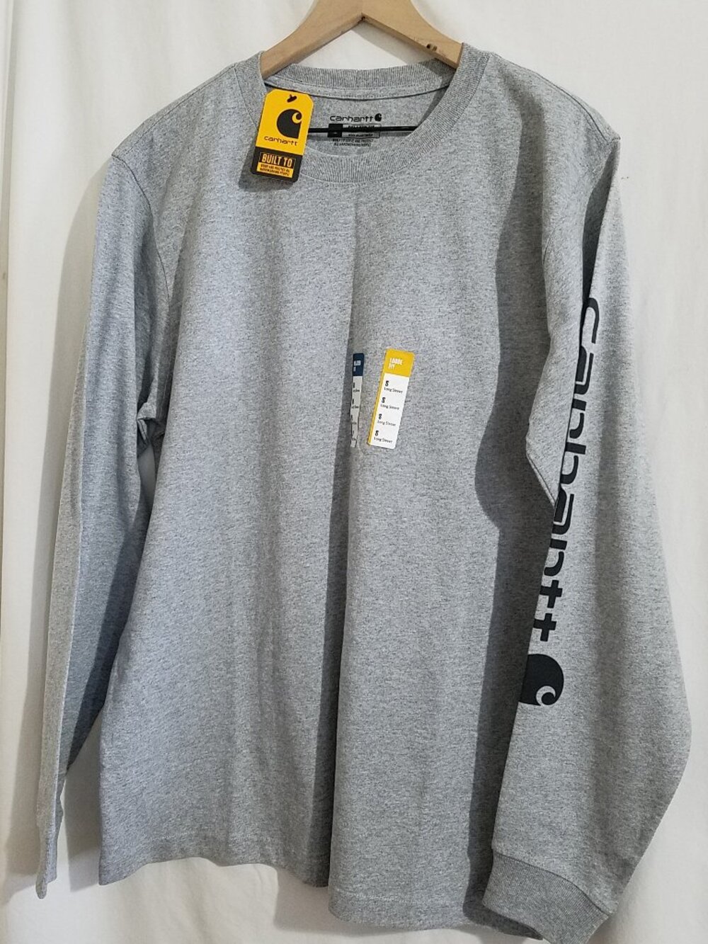 Carhartt Men's Relaxed Fit Heavyweight Graphic Long Sleeve T-Shirt Size M Gray